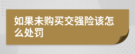 如果未购买交强险该怎么处罚