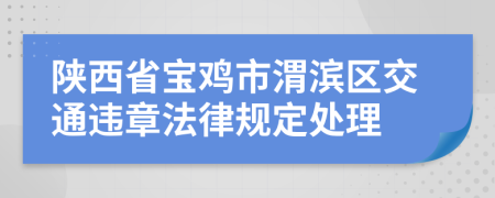 陕西省宝鸡市渭滨区交通违章法律规定处理