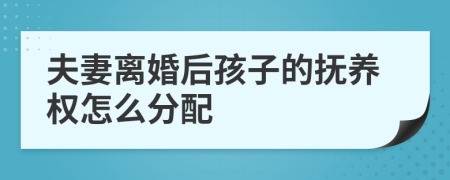 夫妻离婚后孩子的抚养权怎么分配