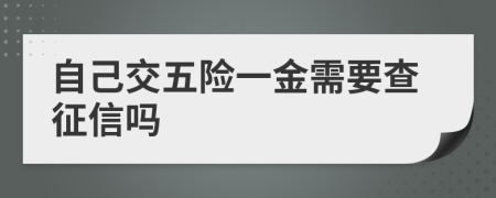 自己交五险一金需要查征信吗