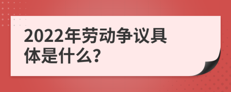 2022年劳动争议具体是什么？