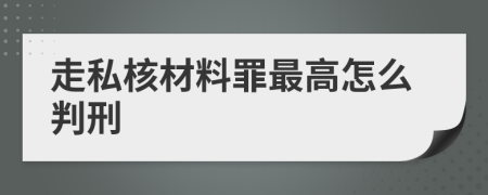 走私核材料罪最高怎么判刑