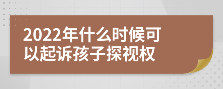 2022年什么时候可以起诉孩子探视权