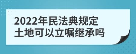 2022年民法典规定土地可以立嘱继承吗