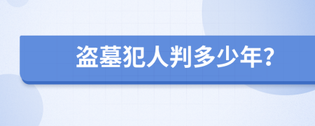 盗墓犯人判多少年？