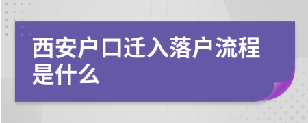 西安户口迁入落户流程是什么