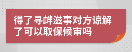 得了寻衅滋事对方谅解了可以取保候审吗