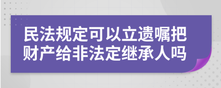 民法规定可以立遗嘱把财产给非法定继承人吗