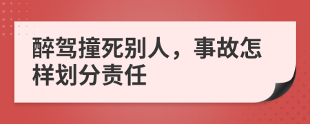 醉驾撞死别人，事故怎样划分责任