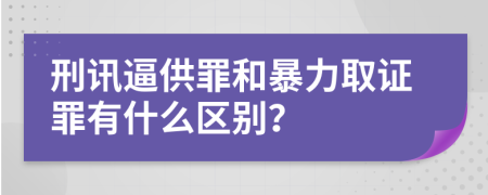 刑讯逼供罪和暴力取证罪有什么区别？