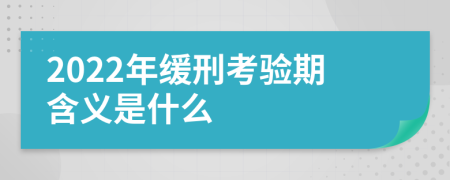 2022年缓刑考验期含义是什么