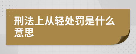 刑法上从轻处罚是什么意思