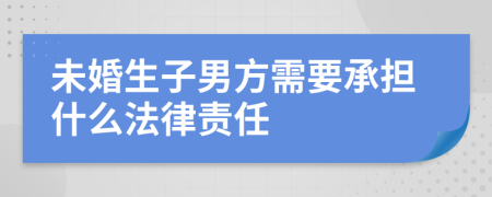 未婚生子男方需要承担什么法律责任