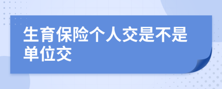 生育保险个人交是不是单位交