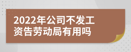 2022年公司不发工资告劳动局有用吗