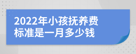 2022年小孩抚养费标准是一月多少钱