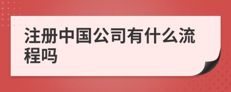 注册中国公司有什么流程吗