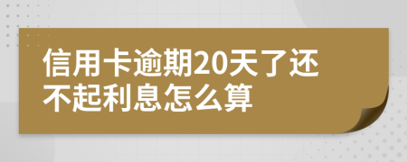 信用卡逾期20天了还不起利息怎么算