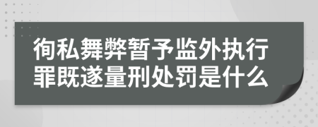 徇私舞弊暂予监外执行罪既遂量刑处罚是什么