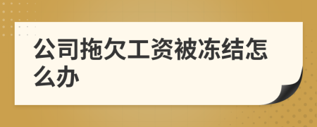 公司拖欠工资被冻结怎么办
