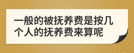 一般的被抚养费是按几个人的抚养费来算呢