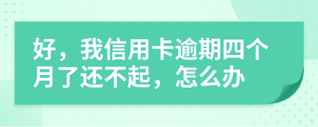 好，我信用卡逾期四个月了还不起，怎么办