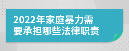 2022年家庭暴力需要承担哪些法律职责