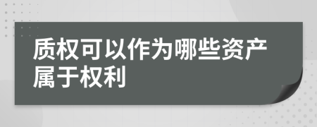 质权可以作为哪些资产属于权利