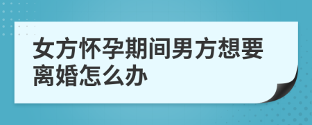 女方怀孕期间男方想要离婚怎么办