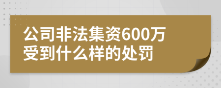 公司非法集资600万受到什么样的处罚