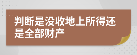 判断是没收地上所得还是全部财产
