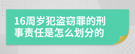 16周岁犯盗窃罪的刑事责任是怎么划分的