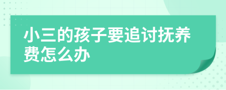 小三的孩子要追讨抚养费怎么办