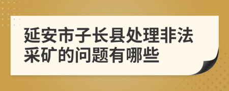 延安市子长县处理非法采矿的问题有哪些