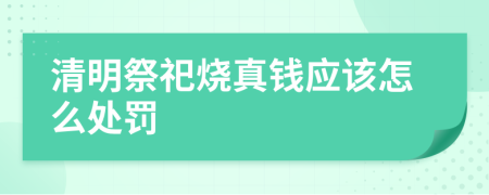 清明祭祀烧真钱应该怎么处罚