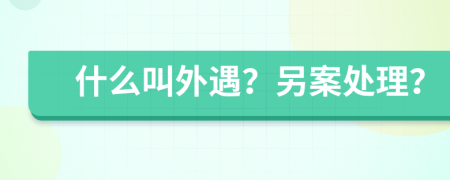 什么叫外遇？另案处理？