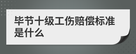 毕节十级工伤赔偿标准是什么