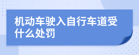 机动车驶入自行车道受什么处罚