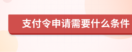 支付令申请需要什么条件