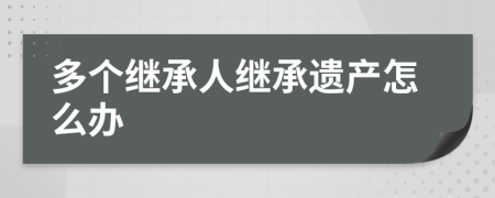 多个继承人继承遗产怎么办