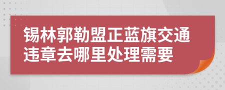 锡林郭勒盟正蓝旗交通违章去哪里处理需要