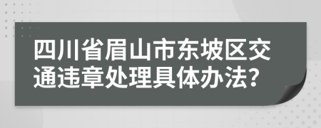 四川省眉山市东坡区交通违章处理具体办法？