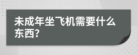 未成年坐飞机需要什么东西？