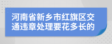 河南省新乡市红旗区交通违章处理要花多长的