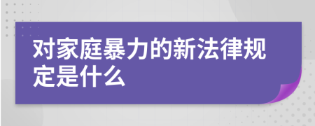 对家庭暴力的新法律规定是什么