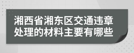 湘西省湘东区交通违章处理的材料主要有哪些