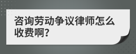 咨询劳动争议律师怎么收费啊？