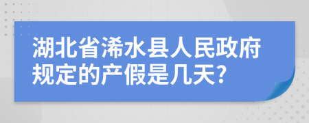 湖北省浠水县人民政府规定的产假是几天?