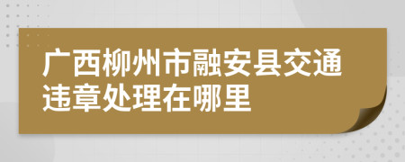 广西柳州市融安县交通违章处理在哪里