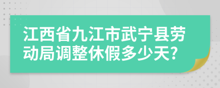 江西省九江市武宁县劳动局调整休假多少天?